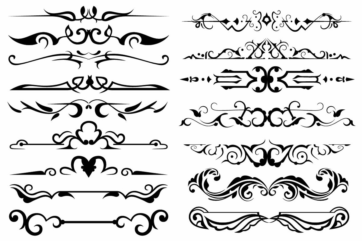 Vector set ornaments 15, a Pattern Graphic by LineworkStock