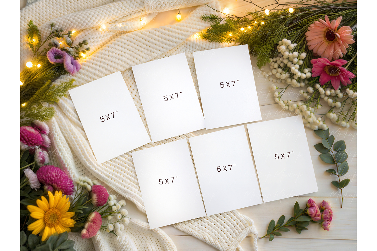 Set of 5x7 Cards Mockup, a Mockup by TatiMockup (Photo 1 of 4)