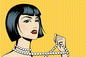 Pop Art Woman With Speech Bubble