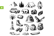 Outdoor Adventure Gear Set, an Object Graphic by RT Studio (Thumbnail 1 of 4)
