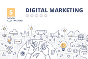 5 Digital Marketing Concepts, a Technology Illustration by Rassko (Thumbnail 1 of 6)