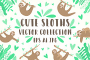 Sloth Vector Collection, an Animal Illustration by Samsonchik Store (Thumbnail 1 of 7)