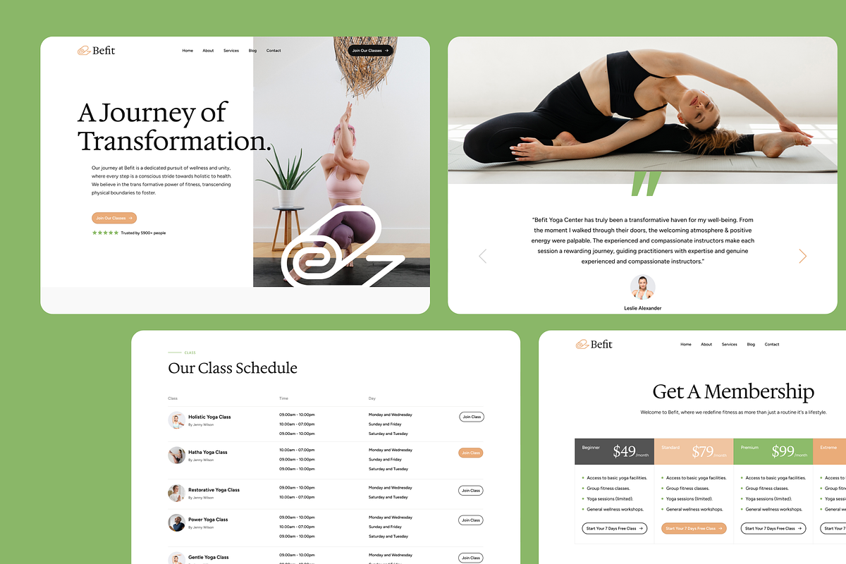 Befit: Yoga & Fitness Figma Template, an UI Kit Template by FinestDevs (Photo 3 of 4)
