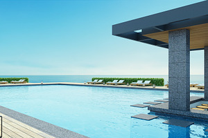 Beach luxury pool bar resort