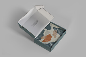 Product Box Mockup With Paper