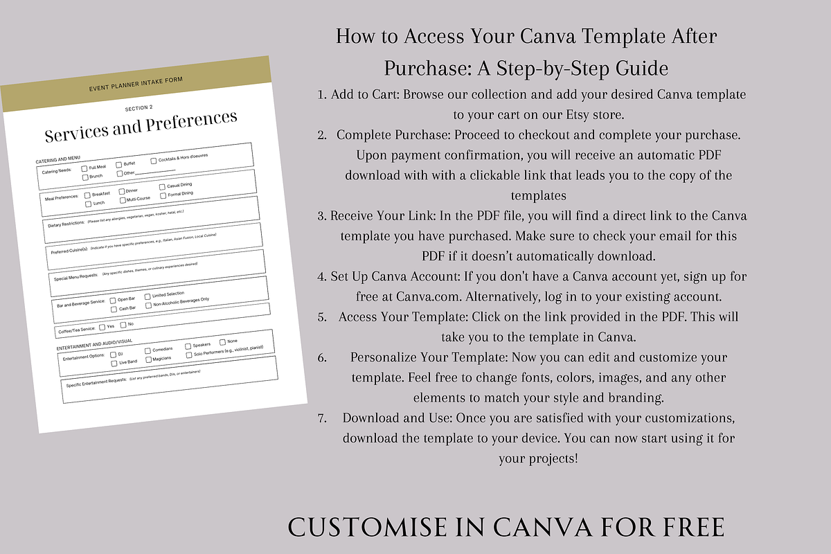 EVENT PLANNER INTAKE FORM, a Marketing Template by Daring Digies