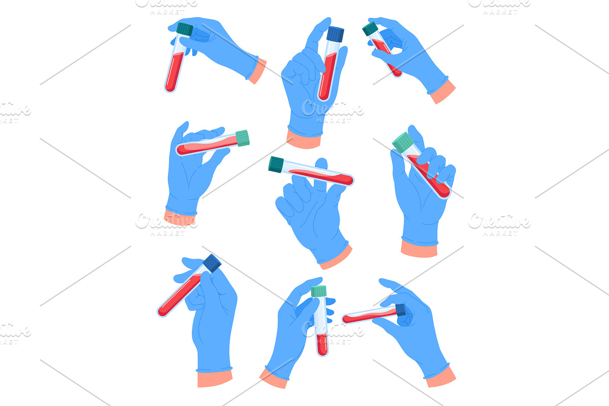 Hands of lab worker wearing, a Healthcare Illustration by Things for designers