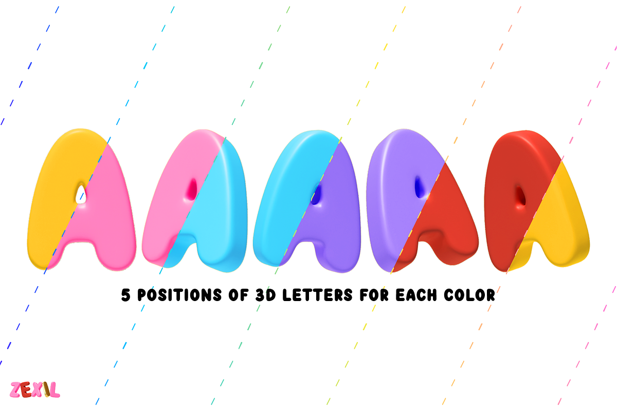 ZEXIL. 3D OTF SVG Font Family., a Symbol Font by Luxfont (Photo 3 of 13)