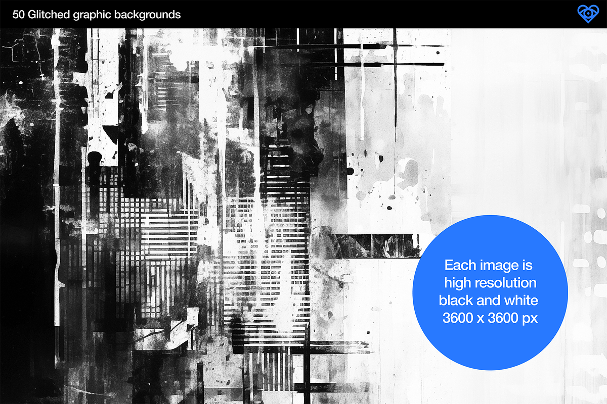 Glitched - 50 Black & White Textures, a Background Graphic by ikono.me (Photo 6 of 6)