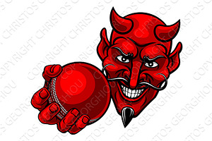 Devil Satan Cricket Sports Mascot, an Illustration by Christos Georghiou