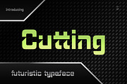Cutting - Futuristic Sans Serif Font, a Sans Serif Font by haniefart (Thumbnail 1 of 11)