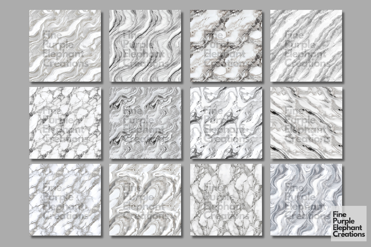 White Silver Marble Texture Granite, a Pattern Graphic by Fine Purple Elephant (Photo 5 of 5)