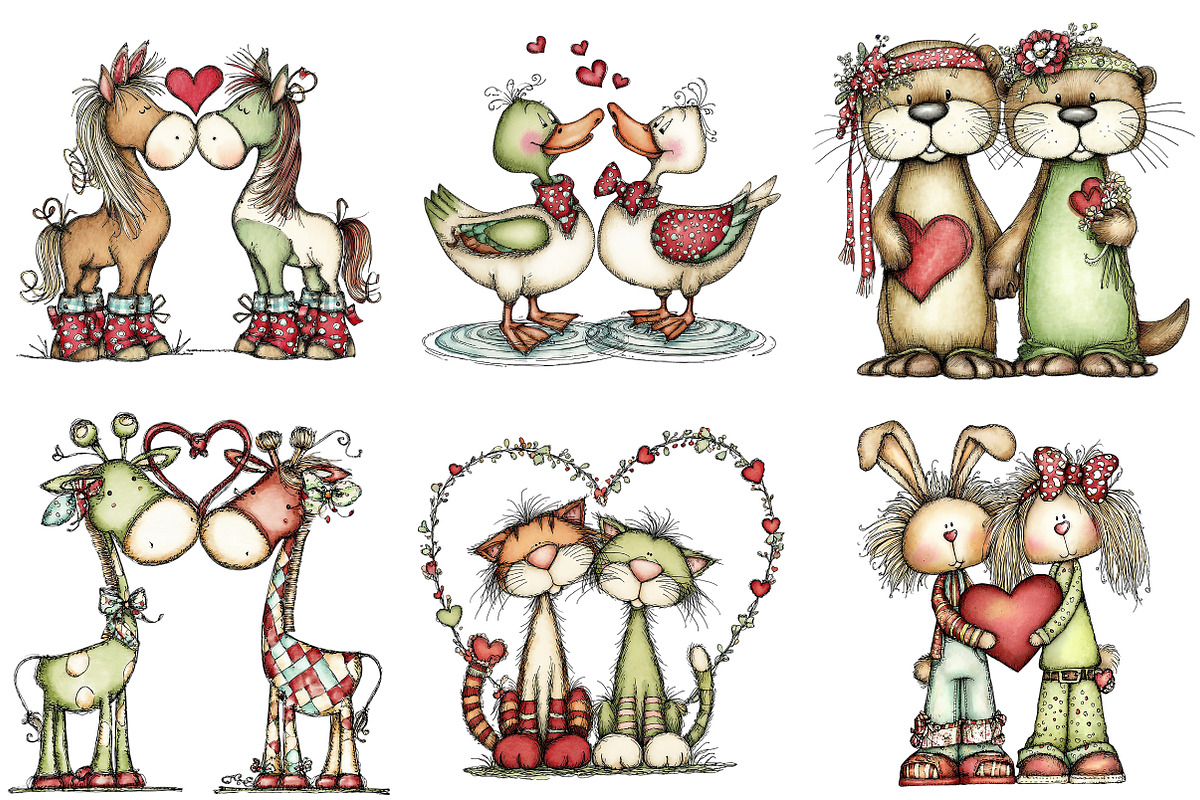 Valentine's Day Animal Couple PNG, an Illustration by Craft Nest (Photo 3 of 9)