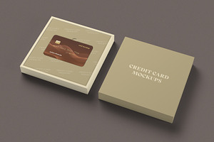 Credit Card With Box Mockups