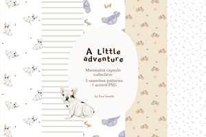 Minimal Baby Patterns Set + PNG, a Pattern Graphic by Eva Gentle