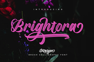 Brightora, a Script Font by Nathatype