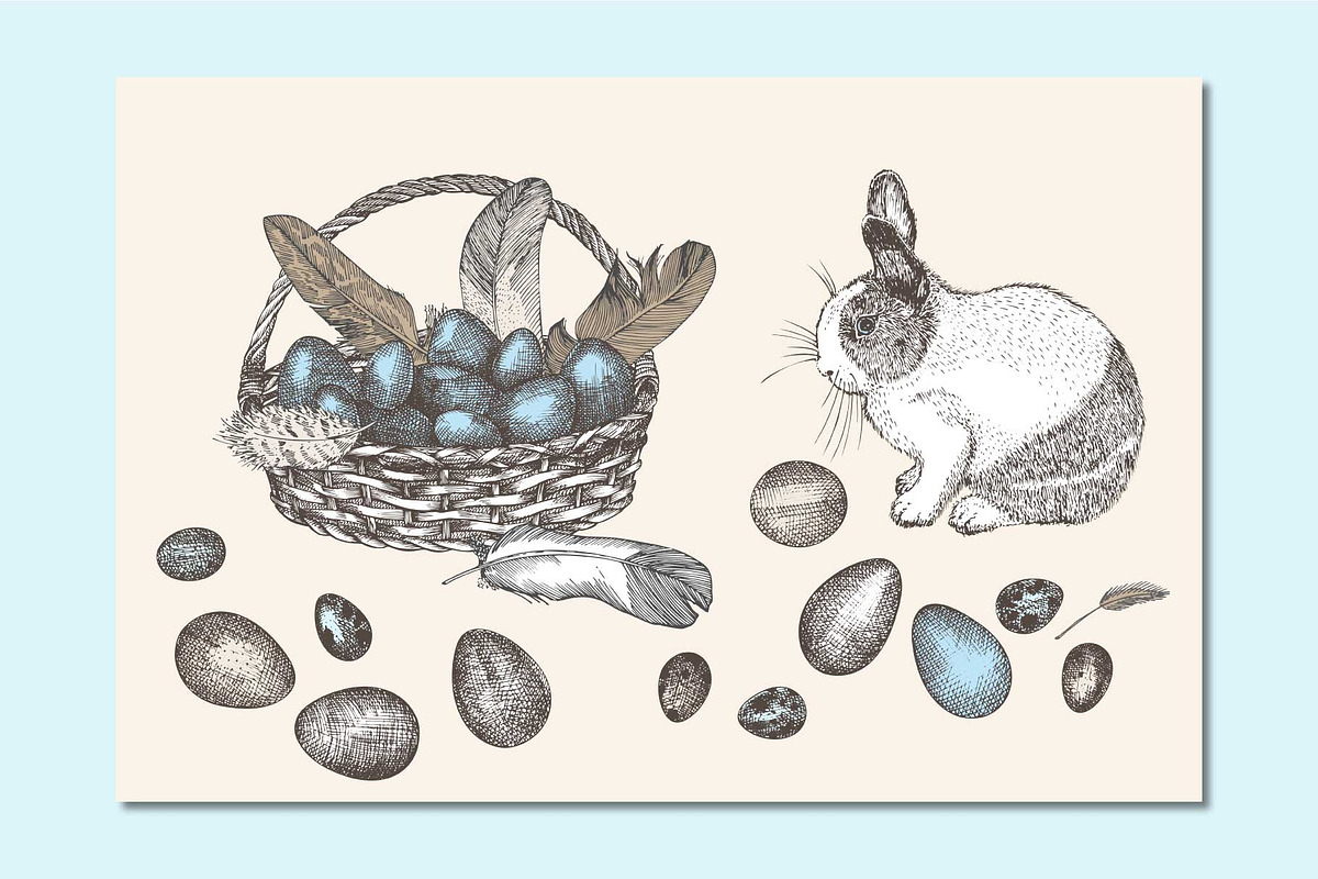 Spring Rabbit cute vector collection, an Animal Illustration by Zimages (Photo 6 of 9)