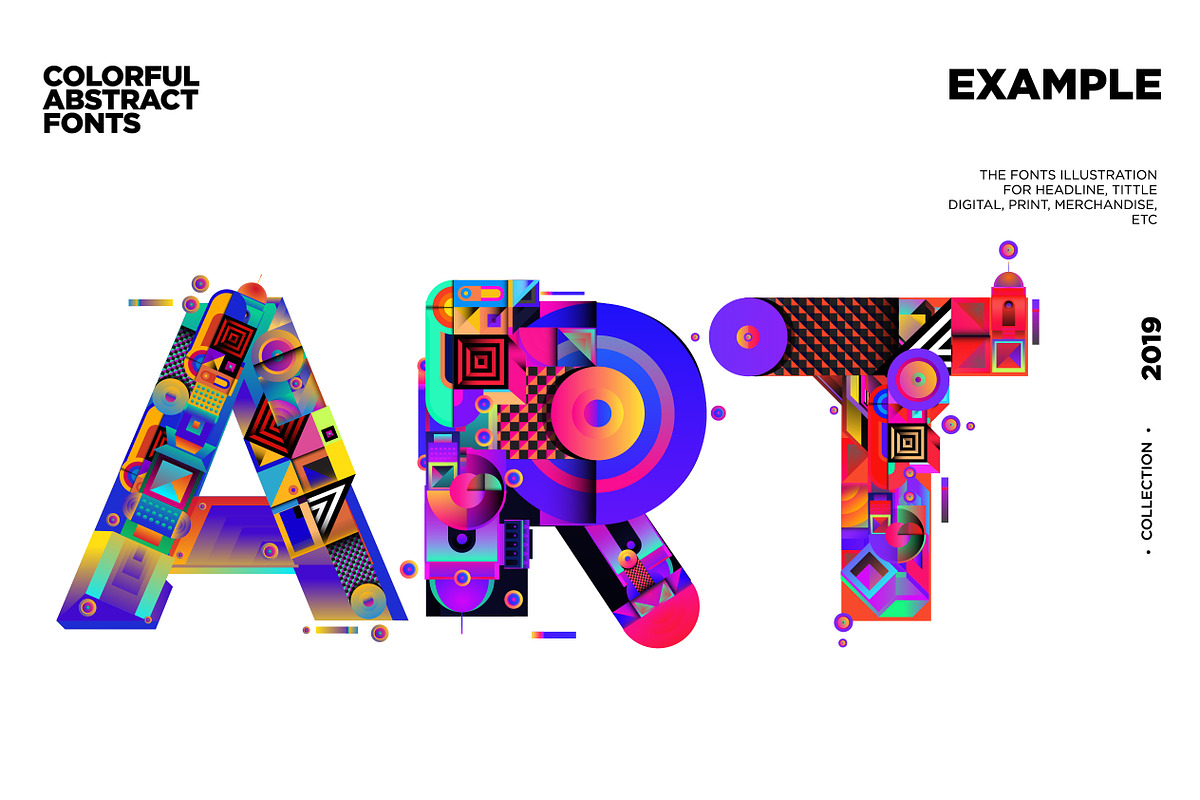 Colorful Alphabets Font Illustration, an Illustration by singpentinkhappy (Photo 3 of 6)