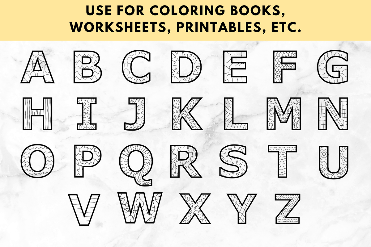Patterned Alphabet Letter Set, an Object Graphic by Self Publishing Magic (Photo 2 of 3)