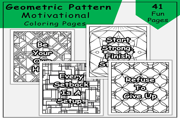 Motivational Mosaic Coloring Pages