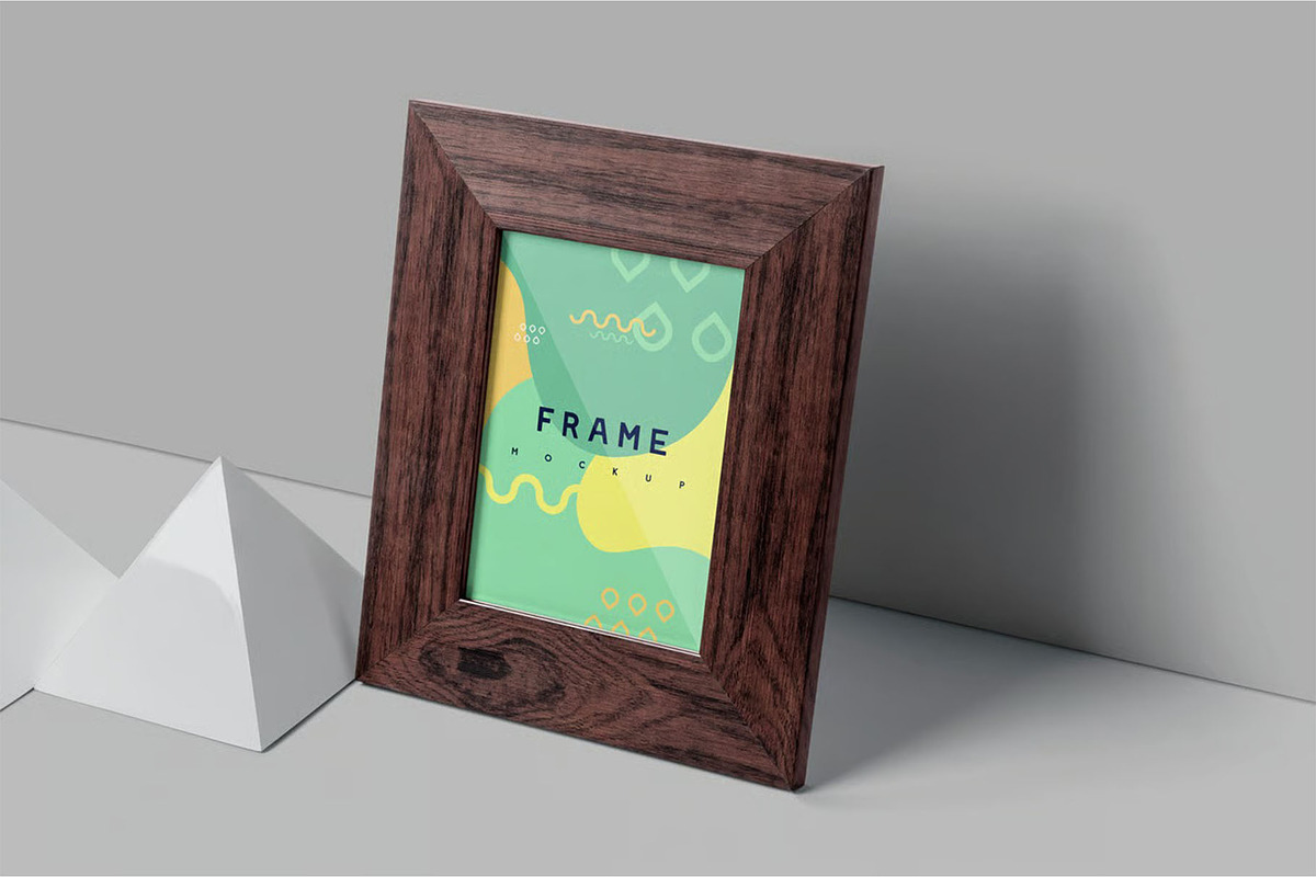 Small Wooden Picture Frame Mockup, an Advertising Mockup by megostudi0 (Photo 4 of 6)