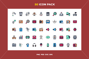 Radio icons, an Outline Icon by Wencory