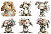 Whimsical Spring Bunny Clipart, an Illustration by Libby Wishes (Thumbnail 6 of 7)