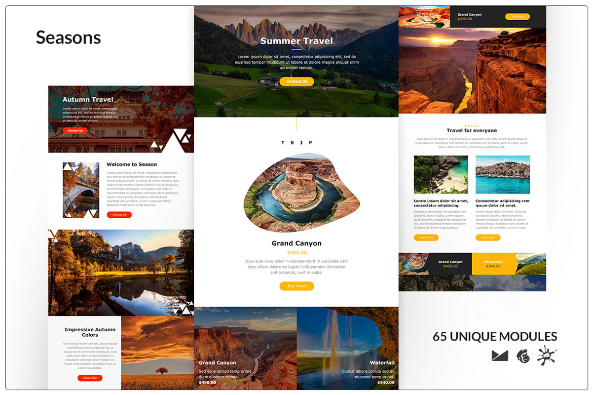 Seasons Template + Online Builder, an Email Template by TheevsDesign