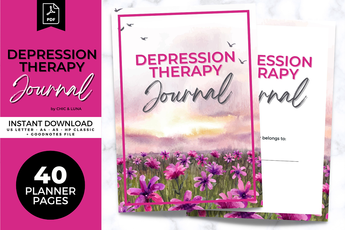 Depression Mental Health Journal, a Stationery Template by Jennifer Magri Templates (Photo 1 of 8)