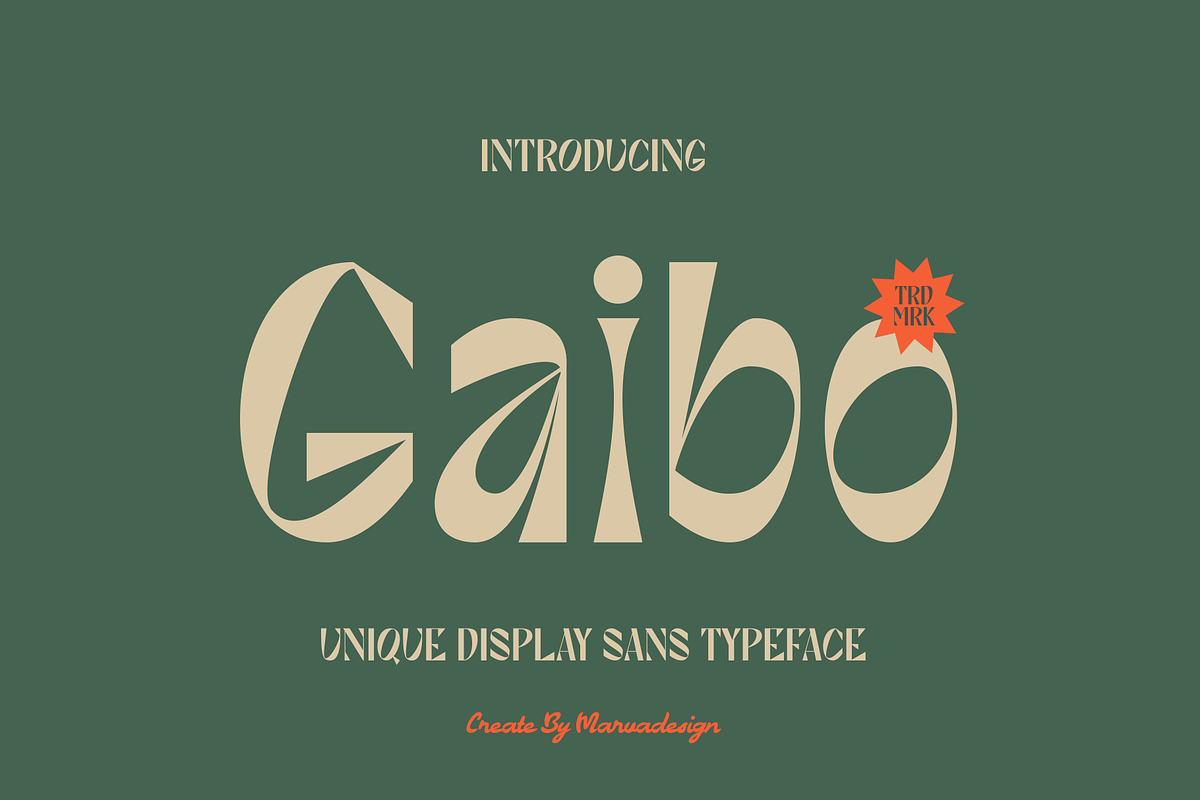 Gaibo - Unique Display Sans, a Sans Serif Font by Marvadesign (Photo 1 of 13)