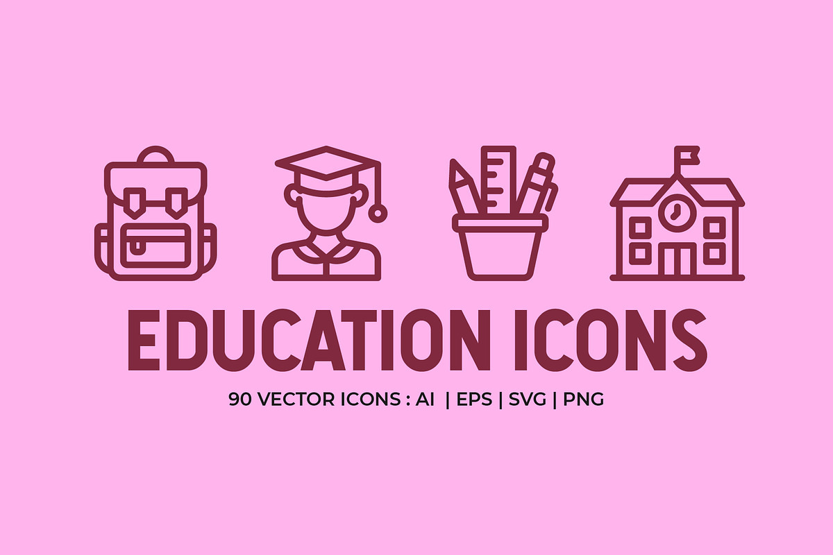 Back to School –Education Line Icons, an Outline Icon by Abstracto-Create (Photo 1 of 7)