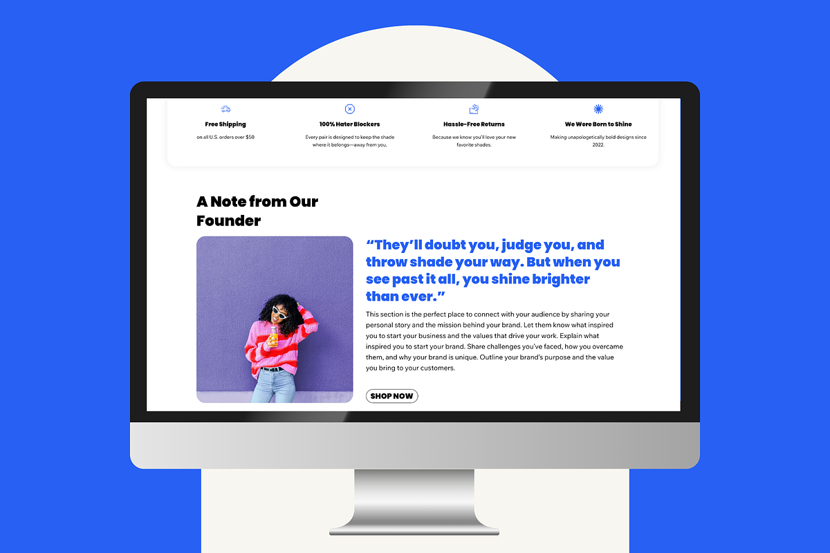 Bold Wix Studio Ecommerce Template, a Wix Template by Collette Collabs (Photo 5 of 6)