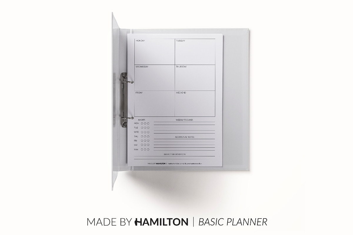 Weekly Basic Printable Planner, a Stationery Template by Made By Hamilton (Photo 2 of 2)