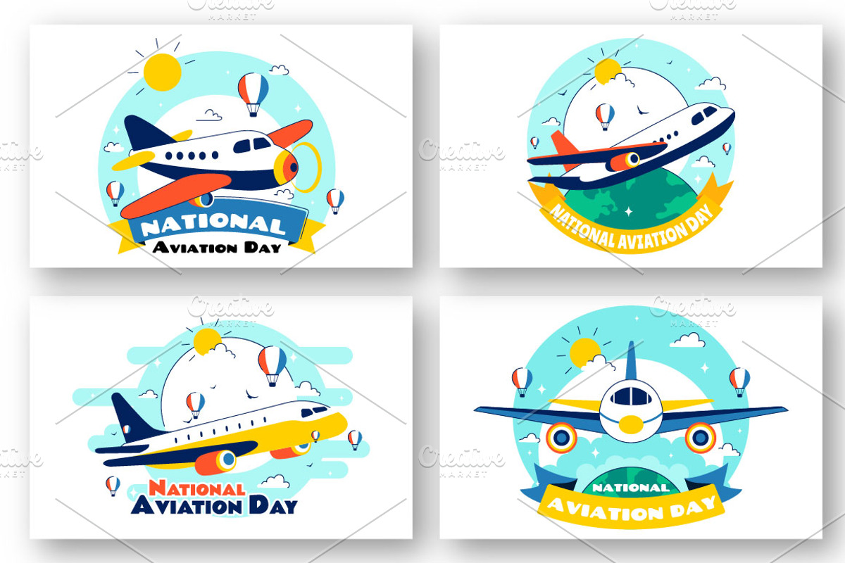 10 National Aviation Day Vector, a Transportation Illustration by denayunebgt (Photo 3 of 4)
