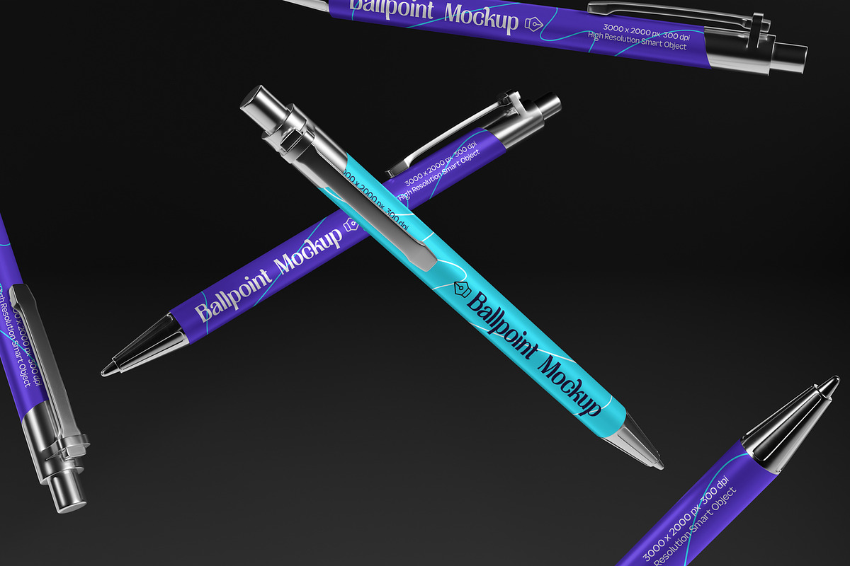Realistic Pen Mockup, a Pens & Pencil Mockup by Nathatype (Photo 2 of 9)