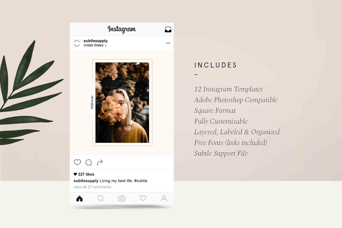 Aubrey - Instagram Collection, a Social Media Template by SubtleSupply (Photo 3 of 7)