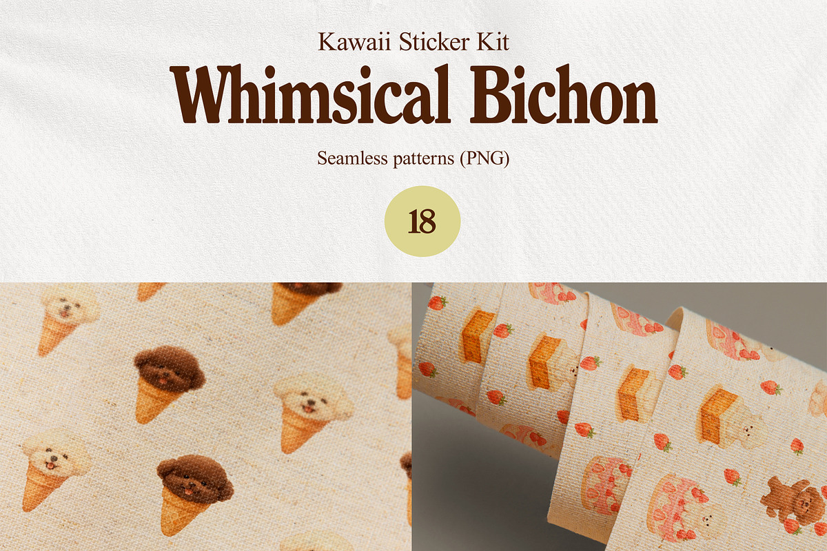 Whimsical Bichon: Kawaii Sticker Kit, an Animal Illustration by divanovskaya_nv (Photo 17 of 18)