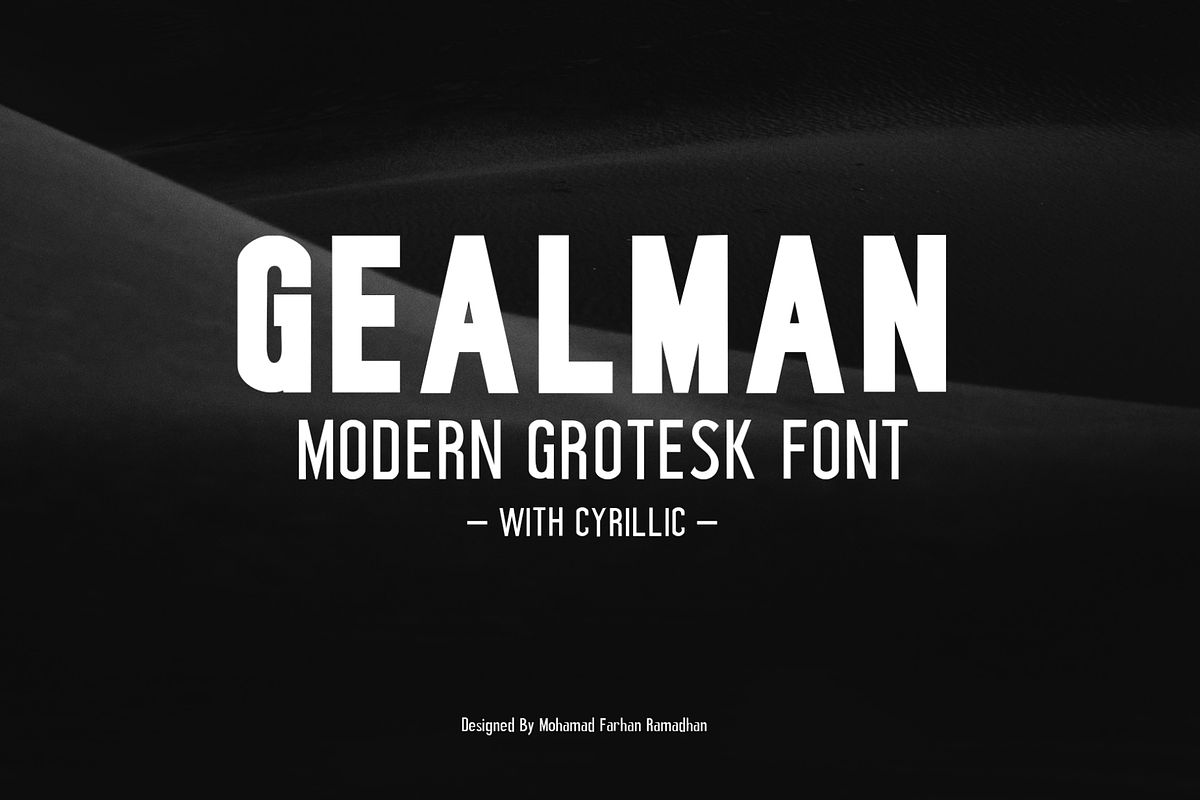 Gealman Modern Groteska font, a Sans Serif Font by Mofr 24 (Photo 1 of 10)