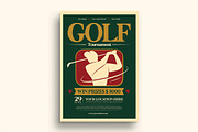 Green Retro Golf Tournament Flyer, a Flyer Template by megarez (Thumbnail 1 of 3)