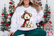 Watercolor Christmas Dog Clipart PNG, a Transportation Illustration by Digital Artistic99 (Thumbnail 7 of 8)