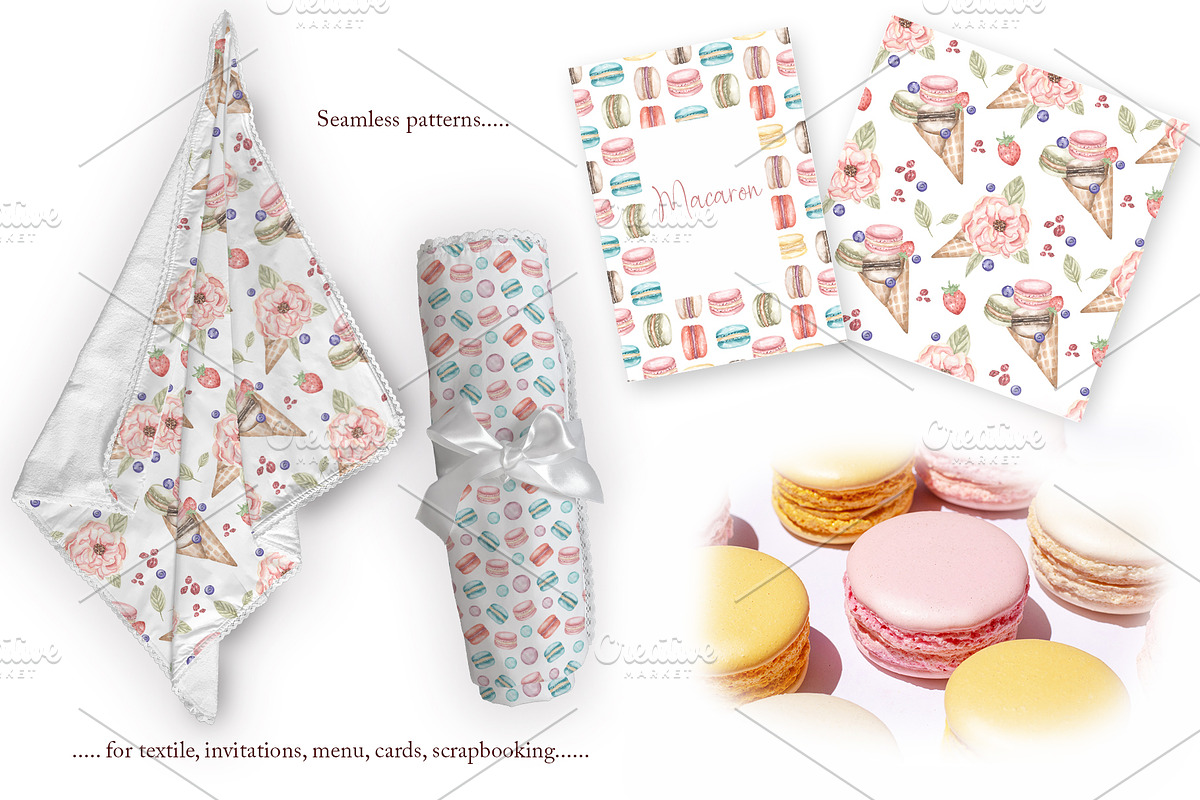 Watercolor Macaron Collection, a Food Illustration by MayaNavits (Photo 7 of 10)