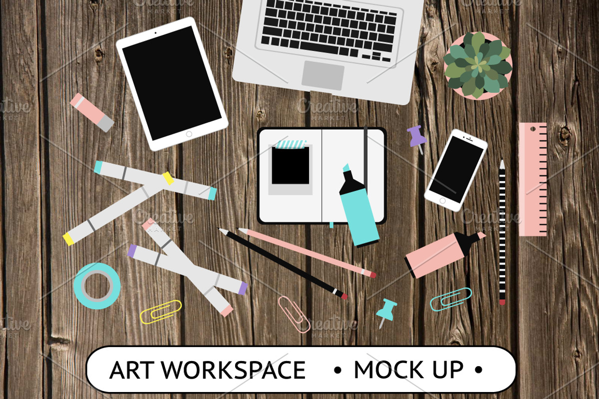 Art Workspace Mockups, an iPhone Mockup by lokko studio (Photo 2 of 4)