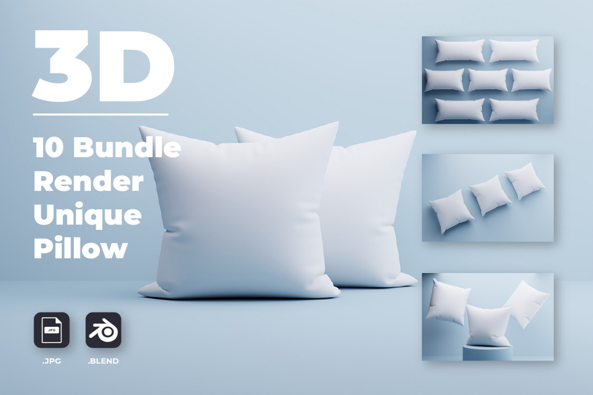 10 Bundle 3D Render Unique Pillow, a Furniture 3D Model by Astuti Studio (Photo 1 of 11)