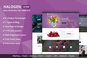 One Page PSD Templates Bundle
