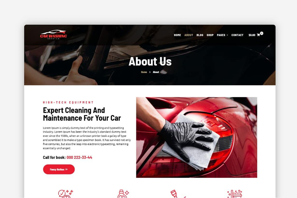 car wash WordPress theme, a WordPress Template by Your Theme Shop (Photo 2 of 9)