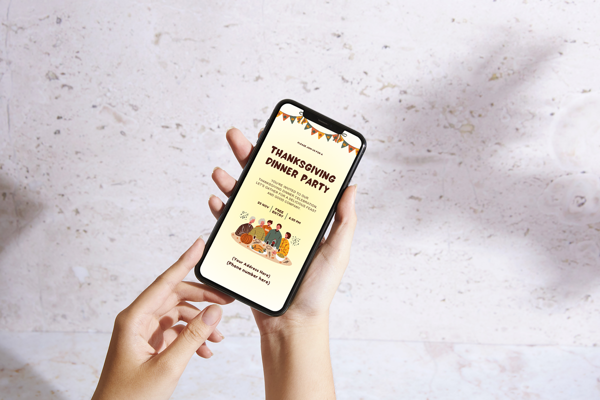Thanksgiving Dinner Party Invitation, a Social Media Template by Adored Templates (Photo 6 of 10)