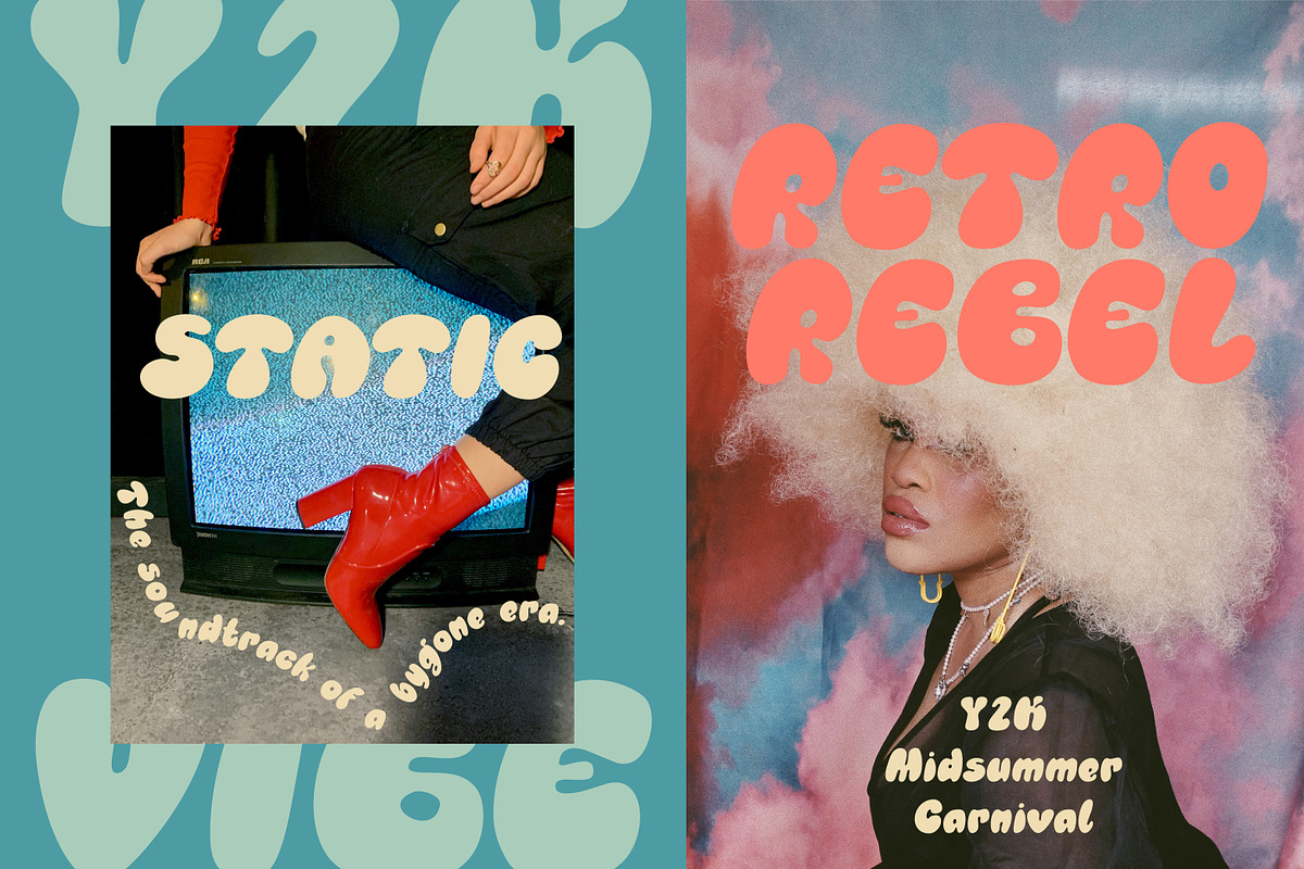 Tropiquaint Bubbly Y2K Groovy Font, a Sans Serif Font by Struvictory.art (Photo 3 of 9)