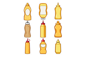 Collection of sauce bottles with, a Food Illustration by pikepicture