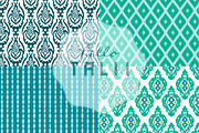Teal Ikat Digital Paper, a Pattern Graphic by Hello Talii (Thumbnail 2 of 4)