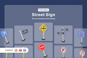 Signa - Urban Navigation 3D Icons, a Transportation Illustration by twinstd